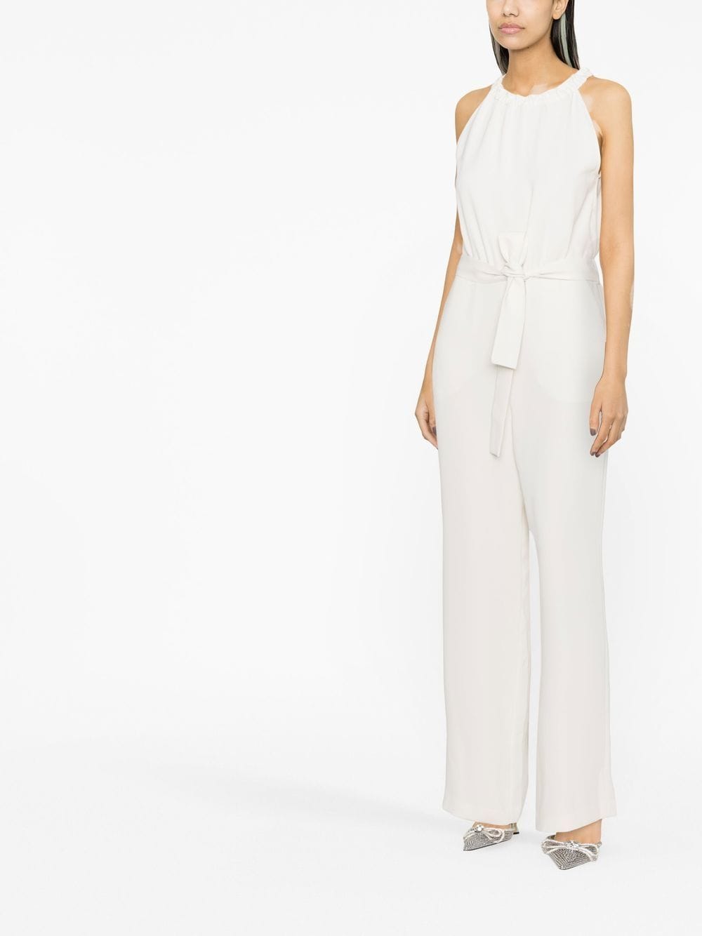 Shop P.a.r.o.s.h Sleeveless Wide-leg Jumpsuit In Weiss