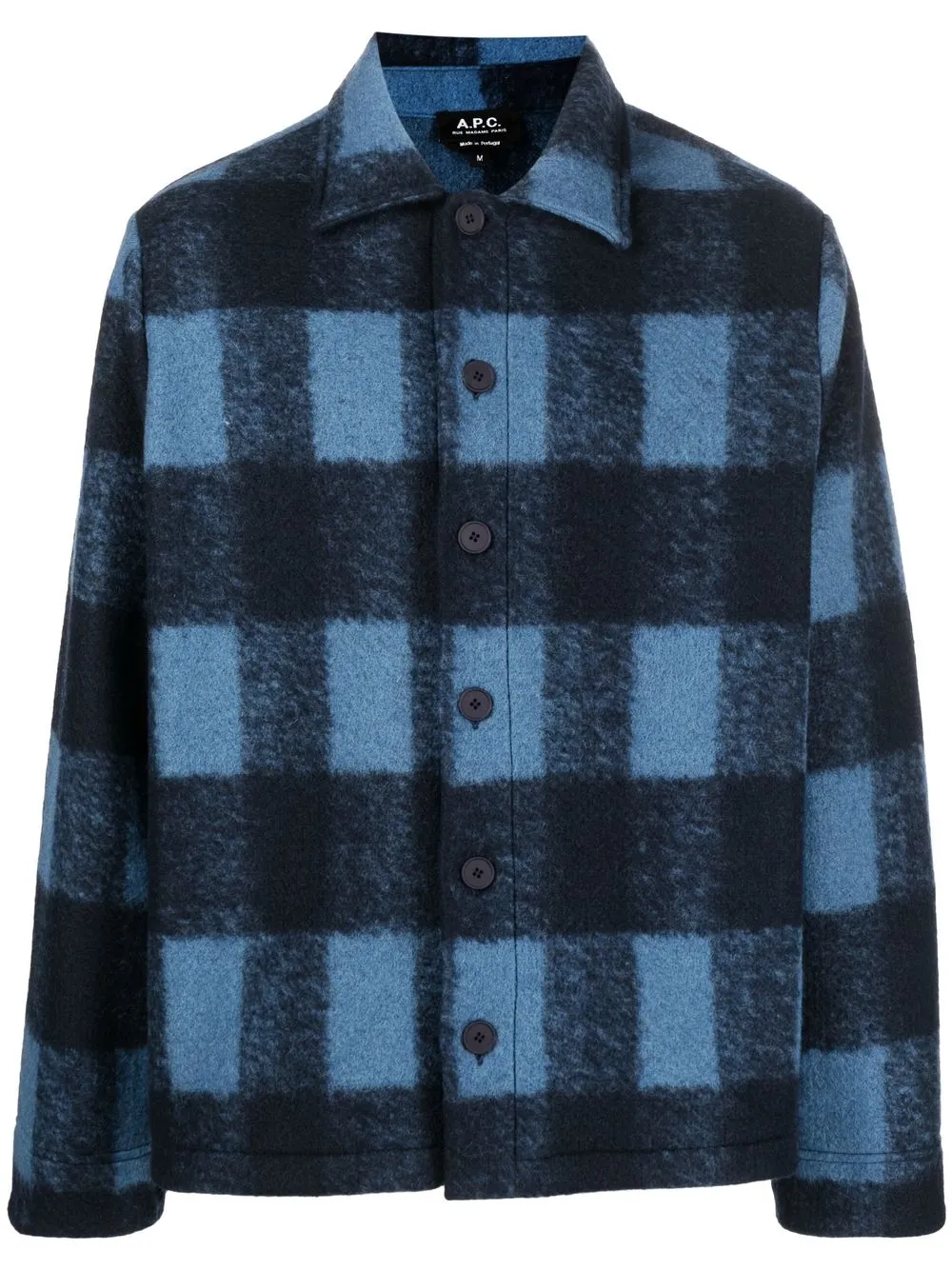 

A.P.C. check-pattern shirt jacket - Blue