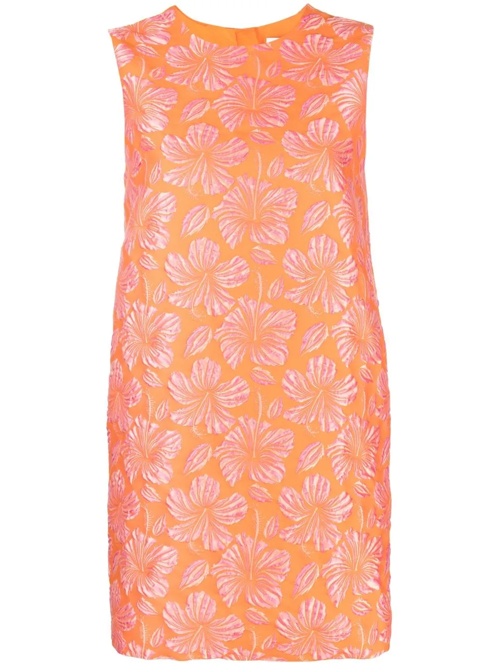 

MSGM floral-pattern sleeveless midi dress - Orange