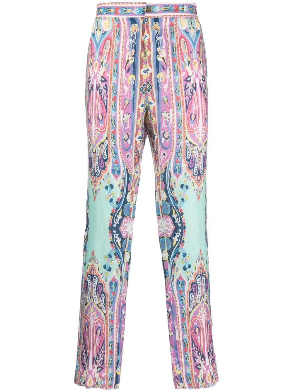 

ETRO paisley pattern straight leg trousers - Pink