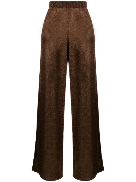 Oséree lurex-detail high-waisted trousers