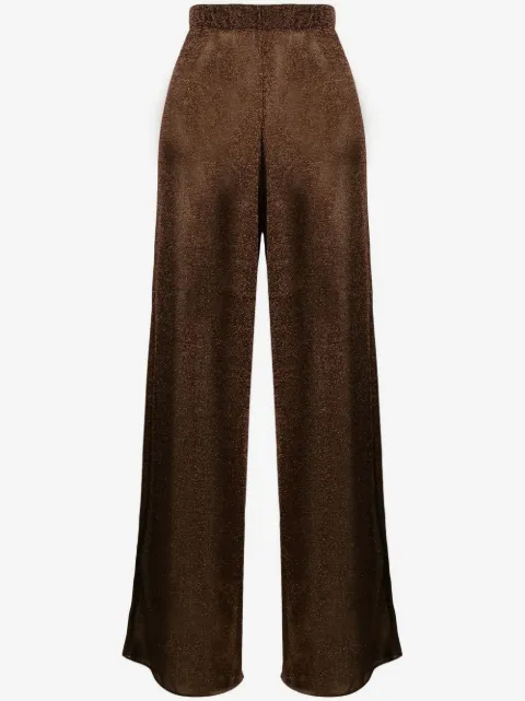 Oséree lurex-detail high-waisted trousers
