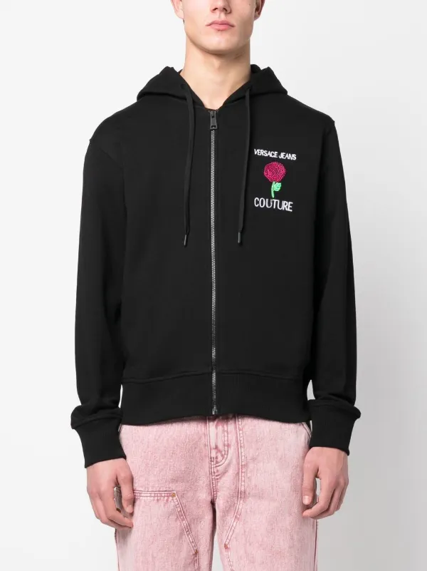 Grey hoodie with on sale roses