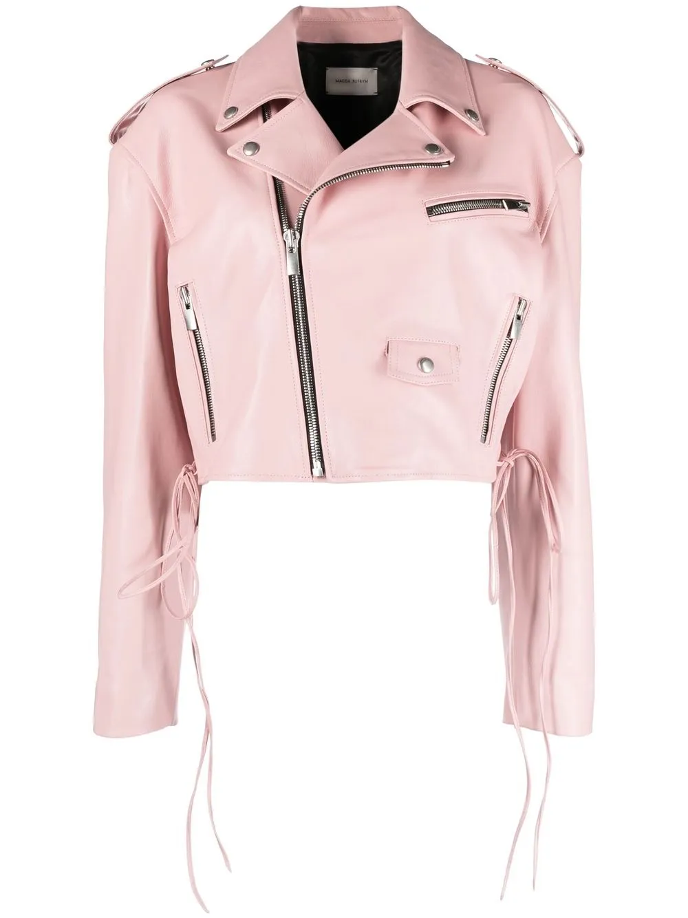 

Magda Butrym cropped biker jacket - Pink