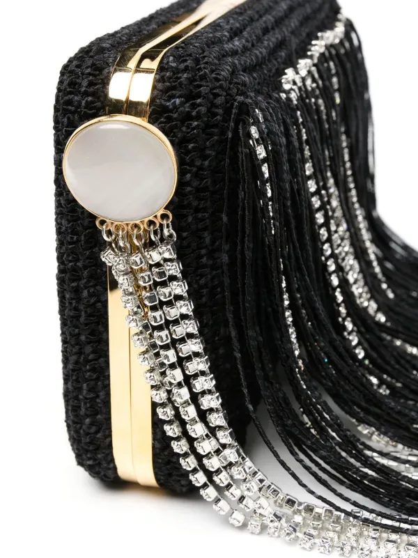 Magda Butrym Lelia Fringed Clutch Bag Black FARFETCH ZA