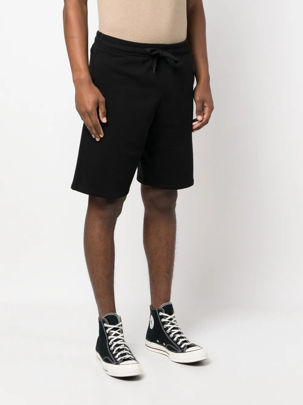 Apc Francois Drawstring-waist Cotton-jersey Shorts In Black