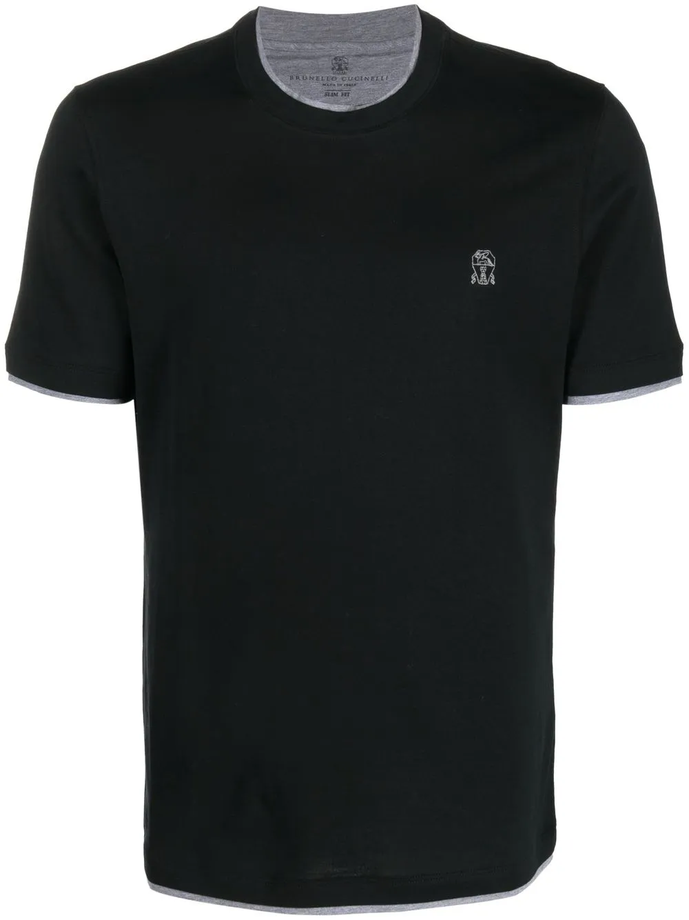 

Brunello Cucinelli embroidered-logo cotton T-shirt - Black