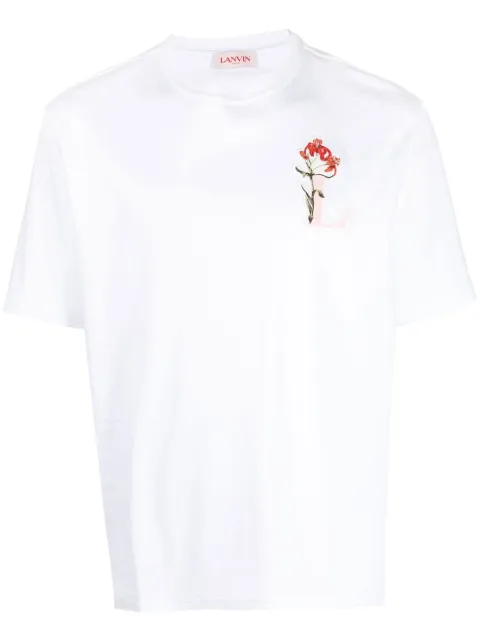 Lanvin L フラワーパッチ Tシャツ