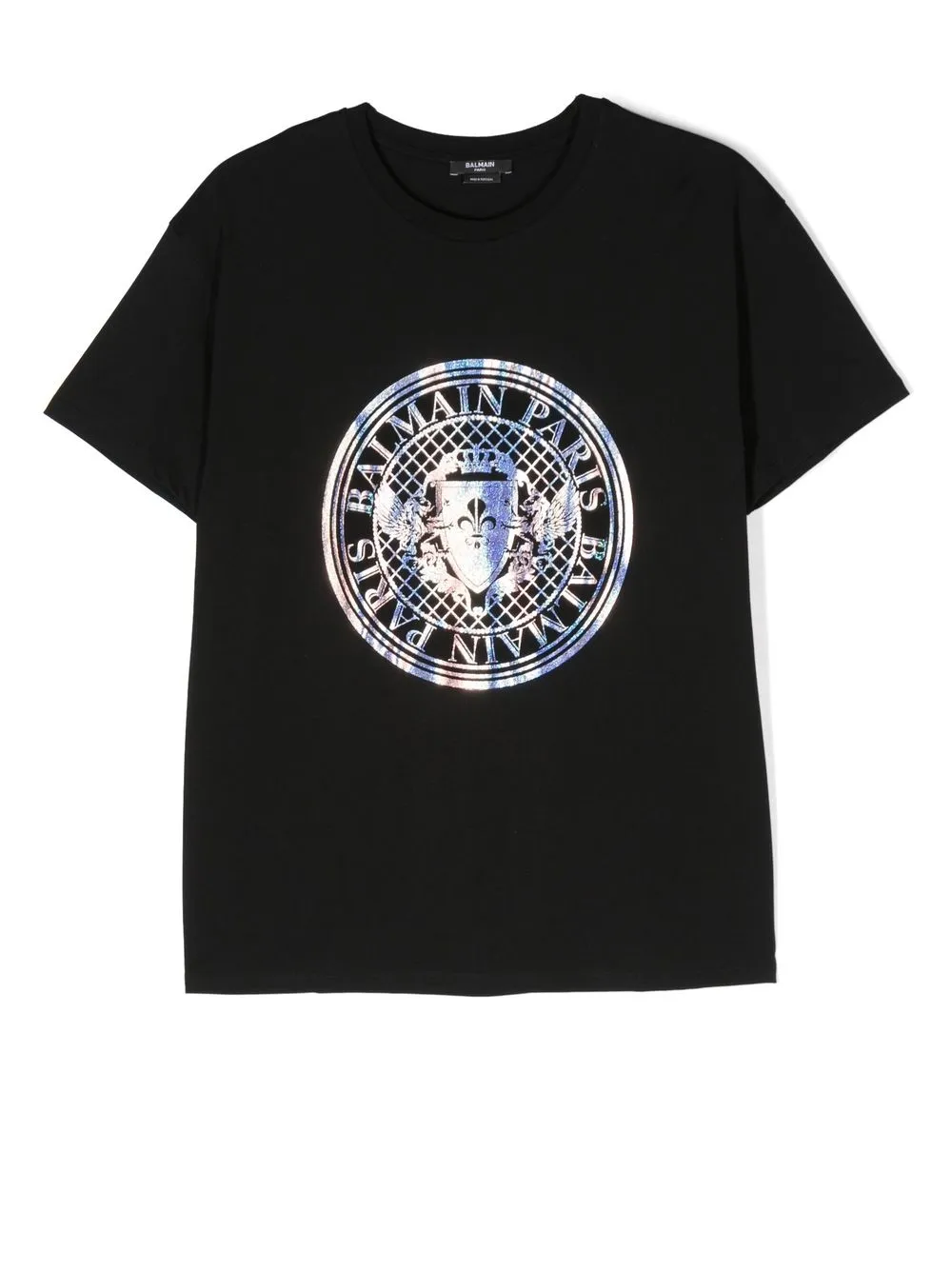 

Balmain Kids playera manga corta con logo estampado - Negro