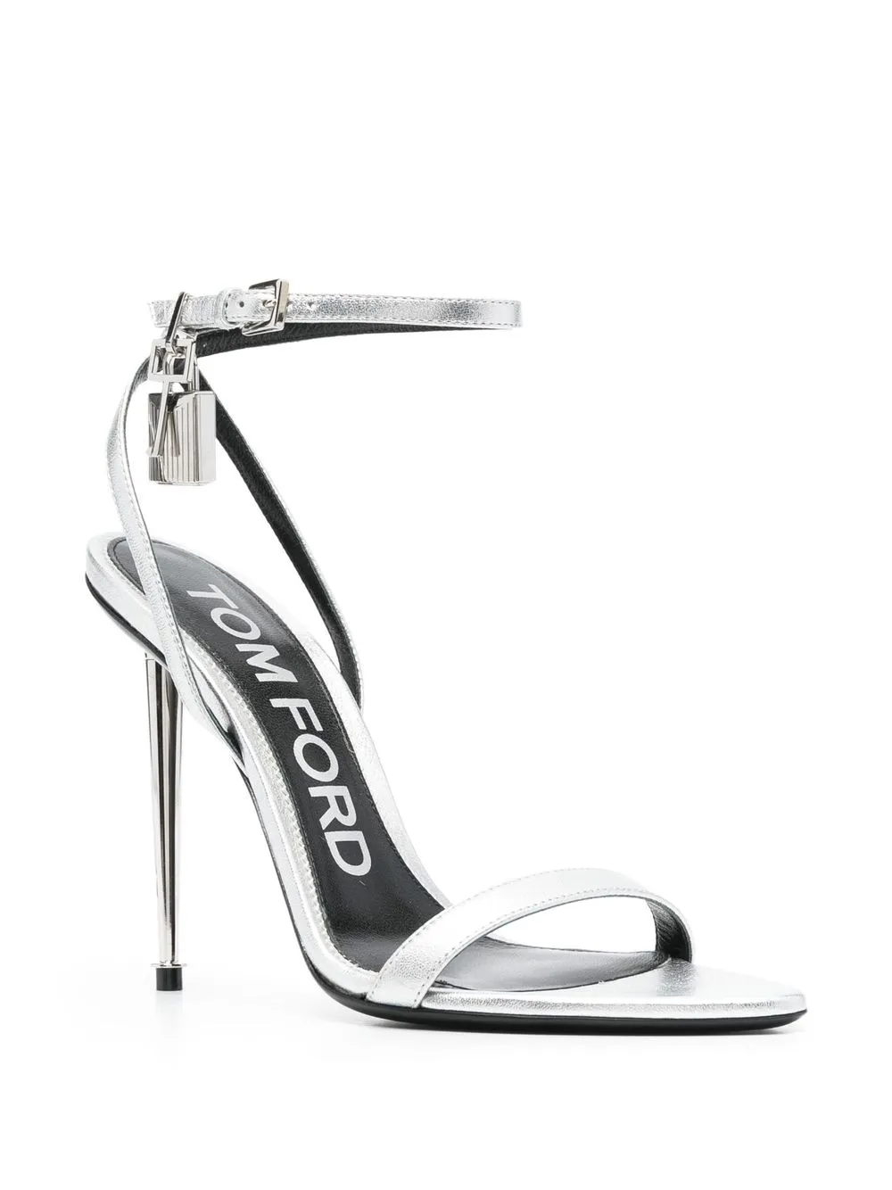 TOM FORD 105MM PADLOCK METALLIC OPEN-TOE SANDALS
