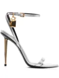 TOM FORD 105mm Padlock metallic open-toe sandals - Grey