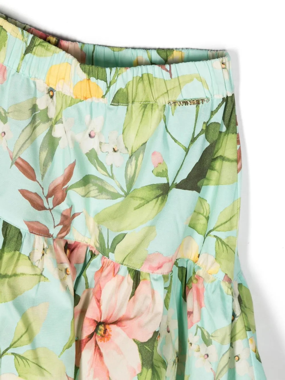 Twinset Floral-print Mini Skirt In Green