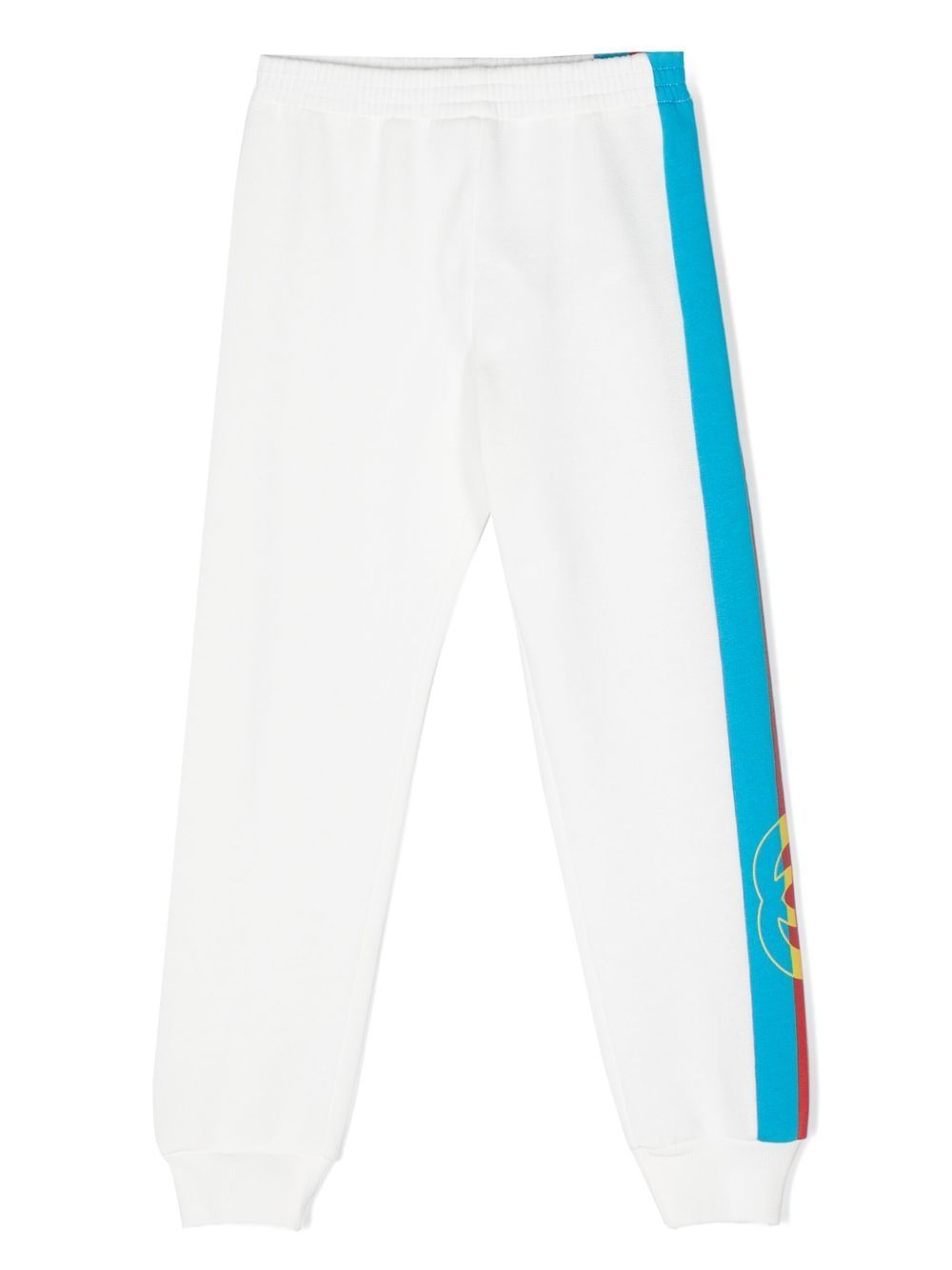 Gucci Kids logo-stripe track trousers - White