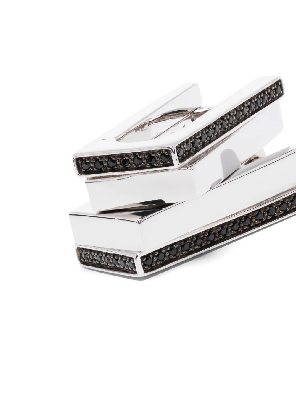 Tom Wood Step Hoops Spinel In Silver