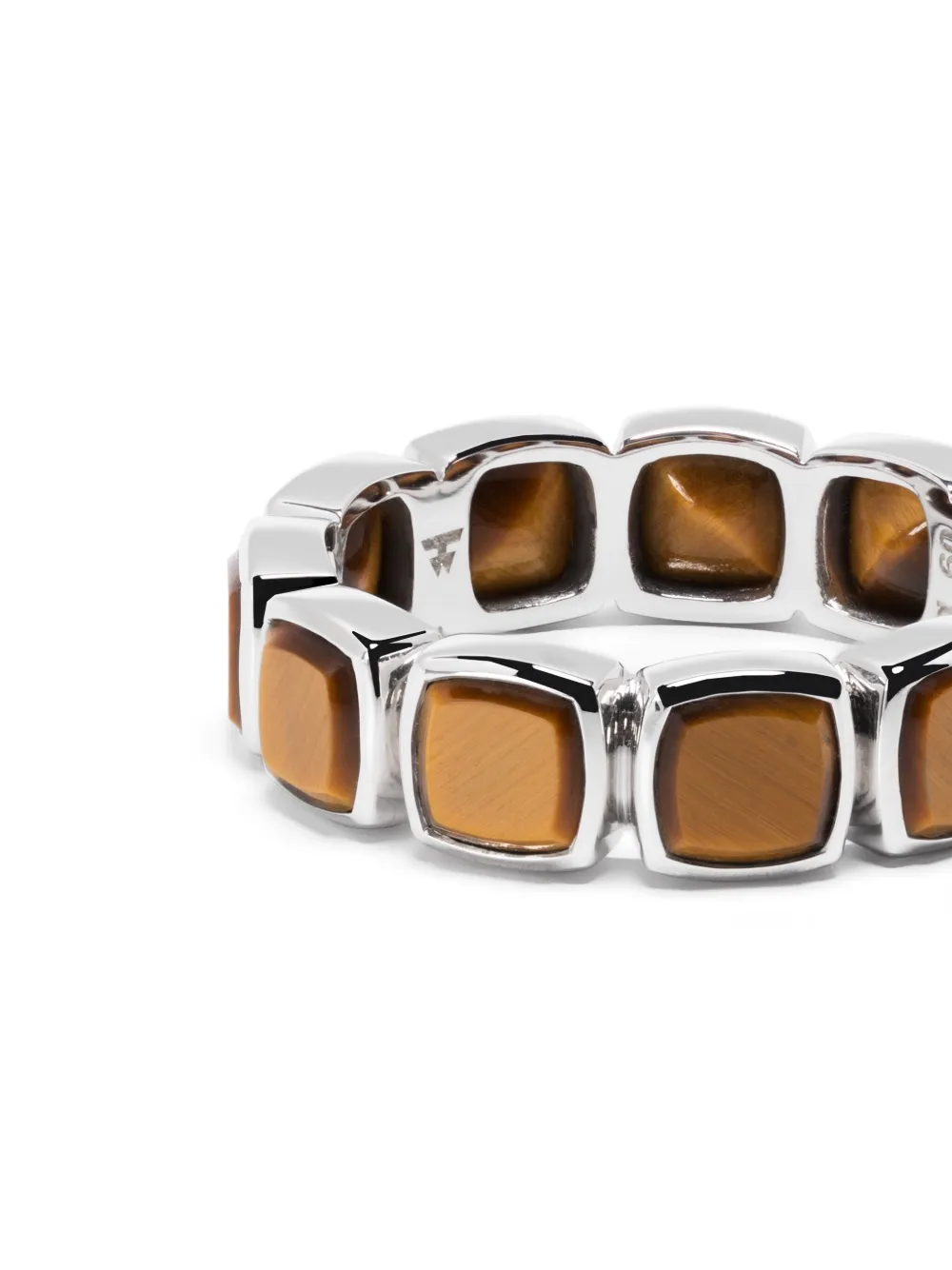Tom Wood Sterling Silver Cushion Tiger Eye Ring | ModeSens