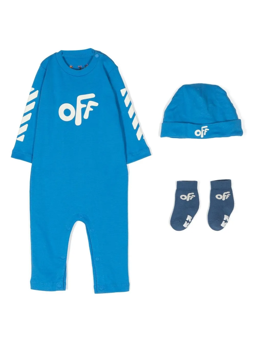 

Off-White Kids set de mameluco con logo estampado - Azul