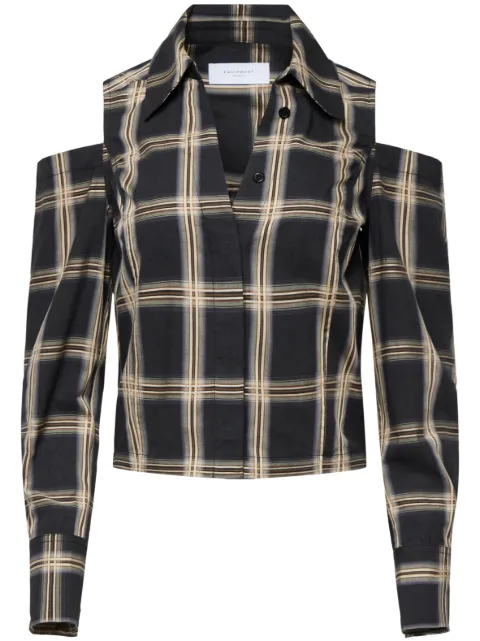 Equipment cold-shoulder design long-sleeve shirt