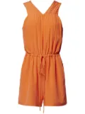 Equipment drawstring-fastening silk playsuit - Orange