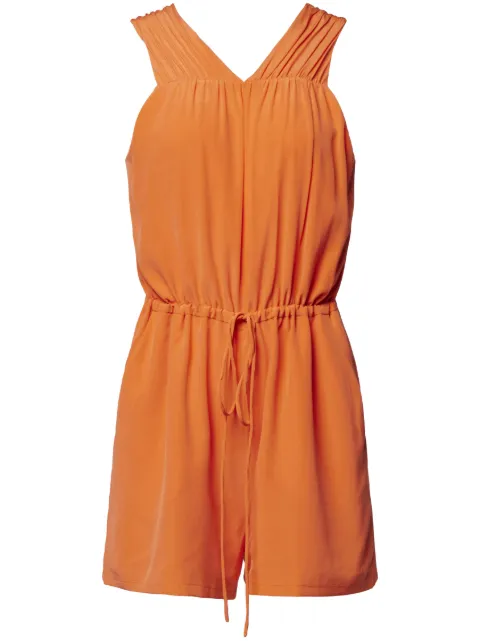 Equipment drawstring-fastening silk playsuit