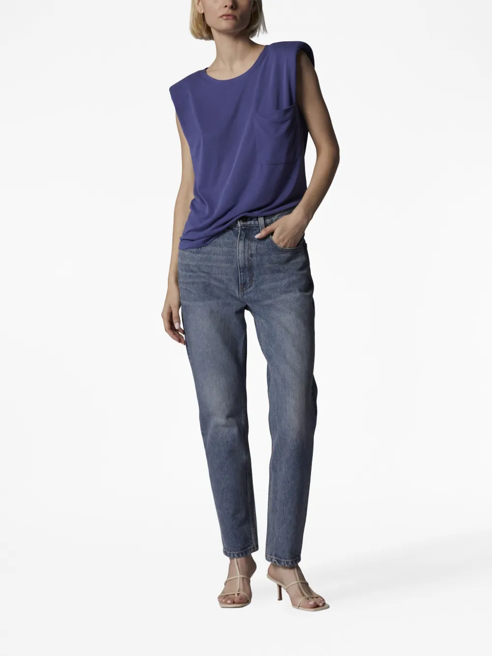 Equipment Top met schoudervullingen - Blauw