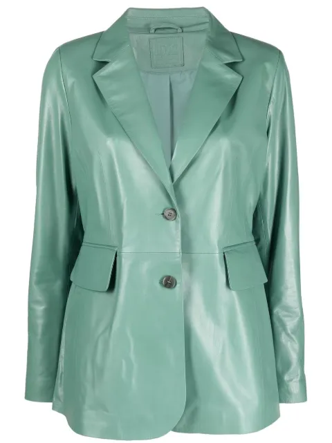 Desa 1972 leather single-breasted blazer