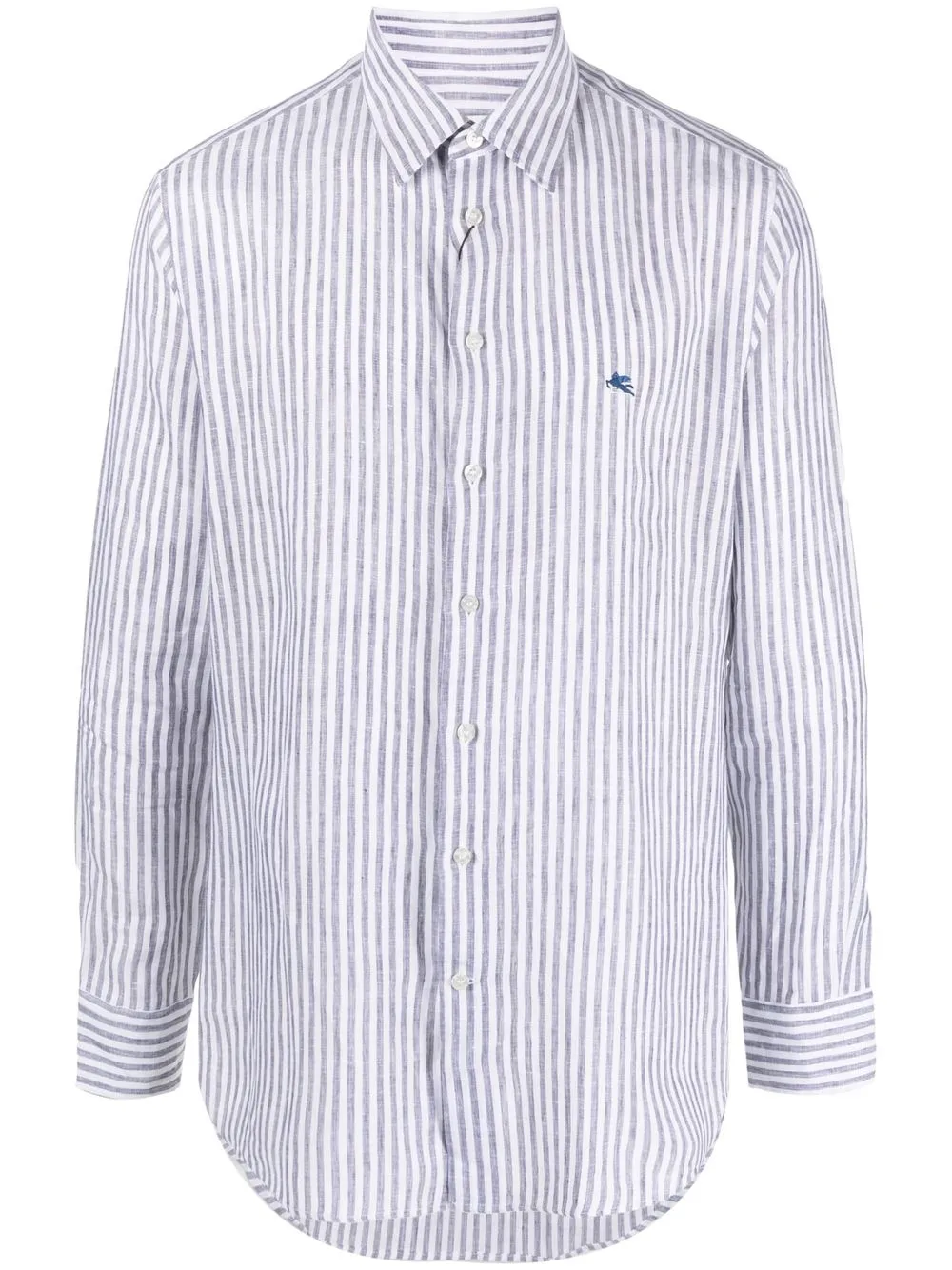 

ETRO verticle-stripe pattern linen shirt - White