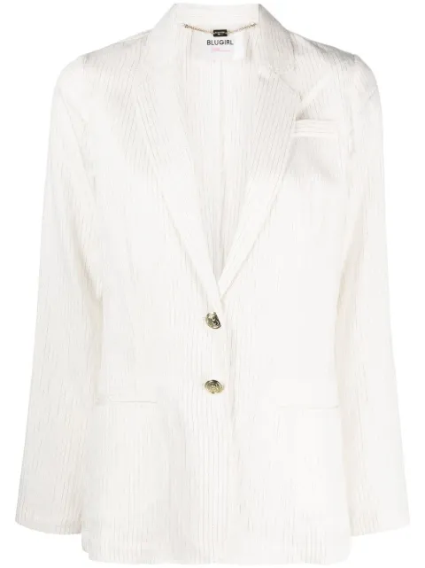Blugirl metallic-stripe single-breasted blazer