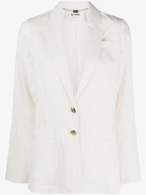 Blugirl metallic-stripe single-breasted blazer