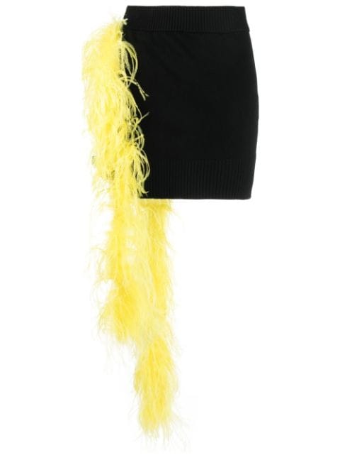 The Attico feather-embellished mini skirt
