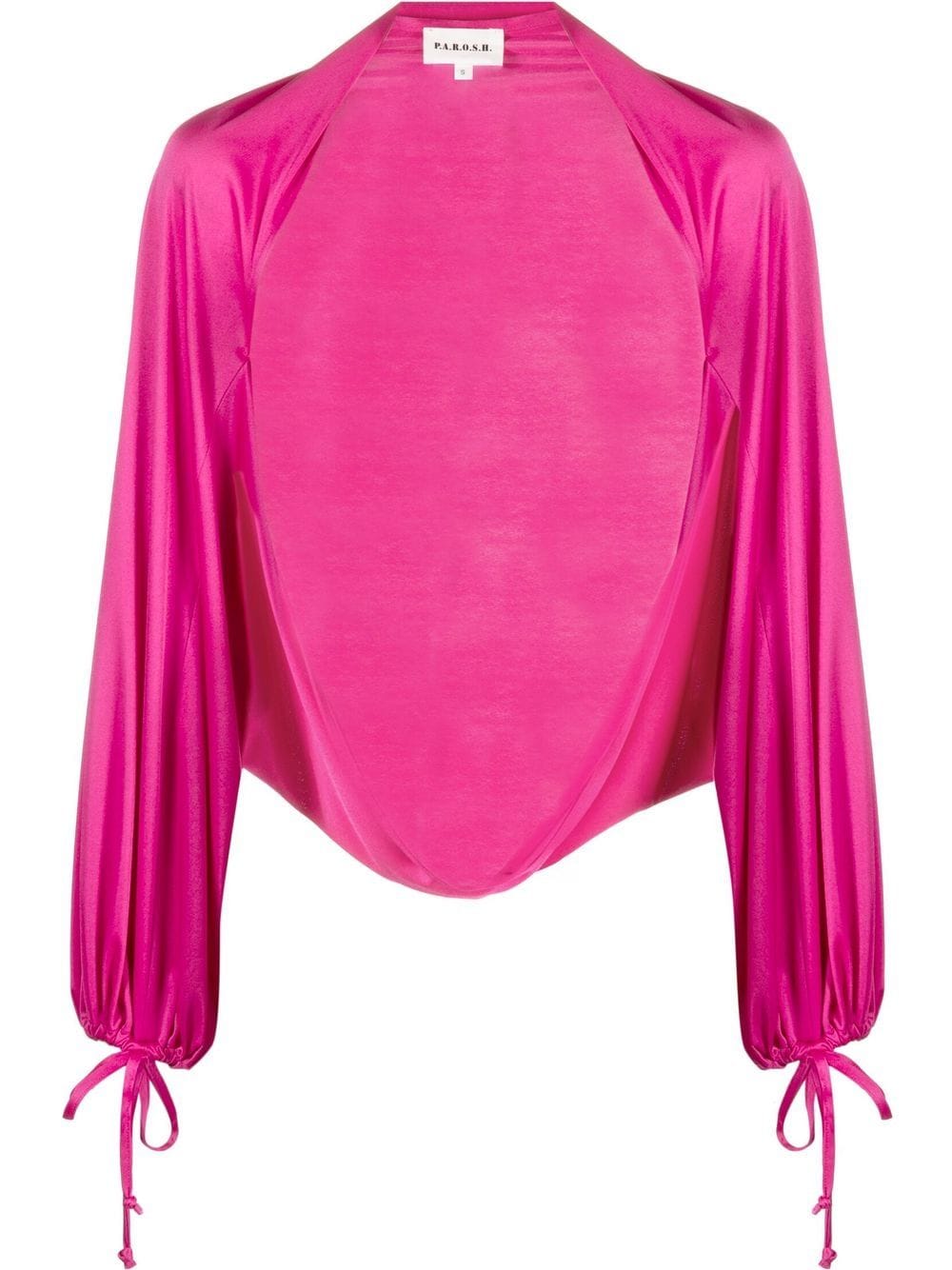 Shop P.a.r.o.s.h Drawstring-detailed Long-sleeved Shrug In Pink