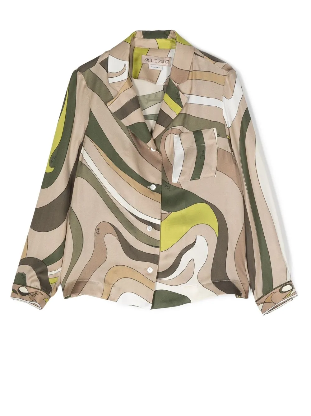 

PUCCI Junior abstract=pattern long-sleeve shirt - Neutrals