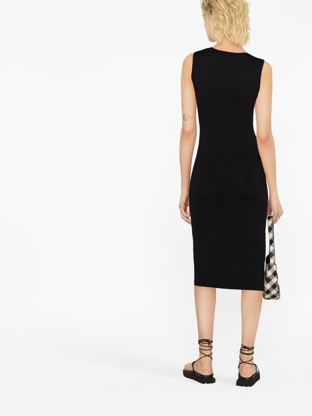 Shop P.a.r.o.s.h Knitted Midi Dress In Schwarz