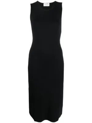 Rag & Bone Ribbed Knit Sleeveless Midi Dress - Black