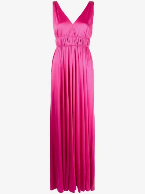 P.A.R.O.S.H. V-neck pleated maxi dress