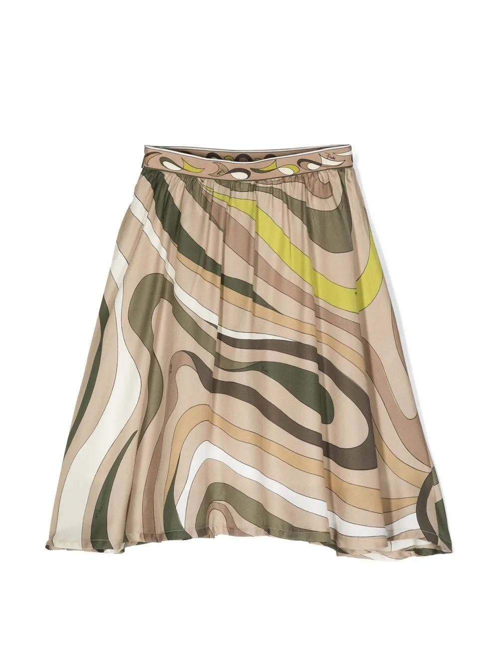 

PUCCI Junior abstract pattern pleated skirt - Neutrals