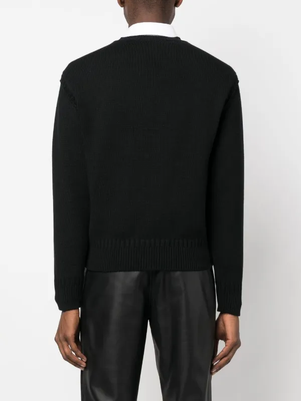 Alexander McQueen intarsia-knit Knitted Cotton Jumper