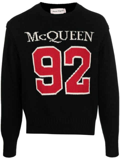 Alexander McQueen - intarsia-knit knitted cotton jumper