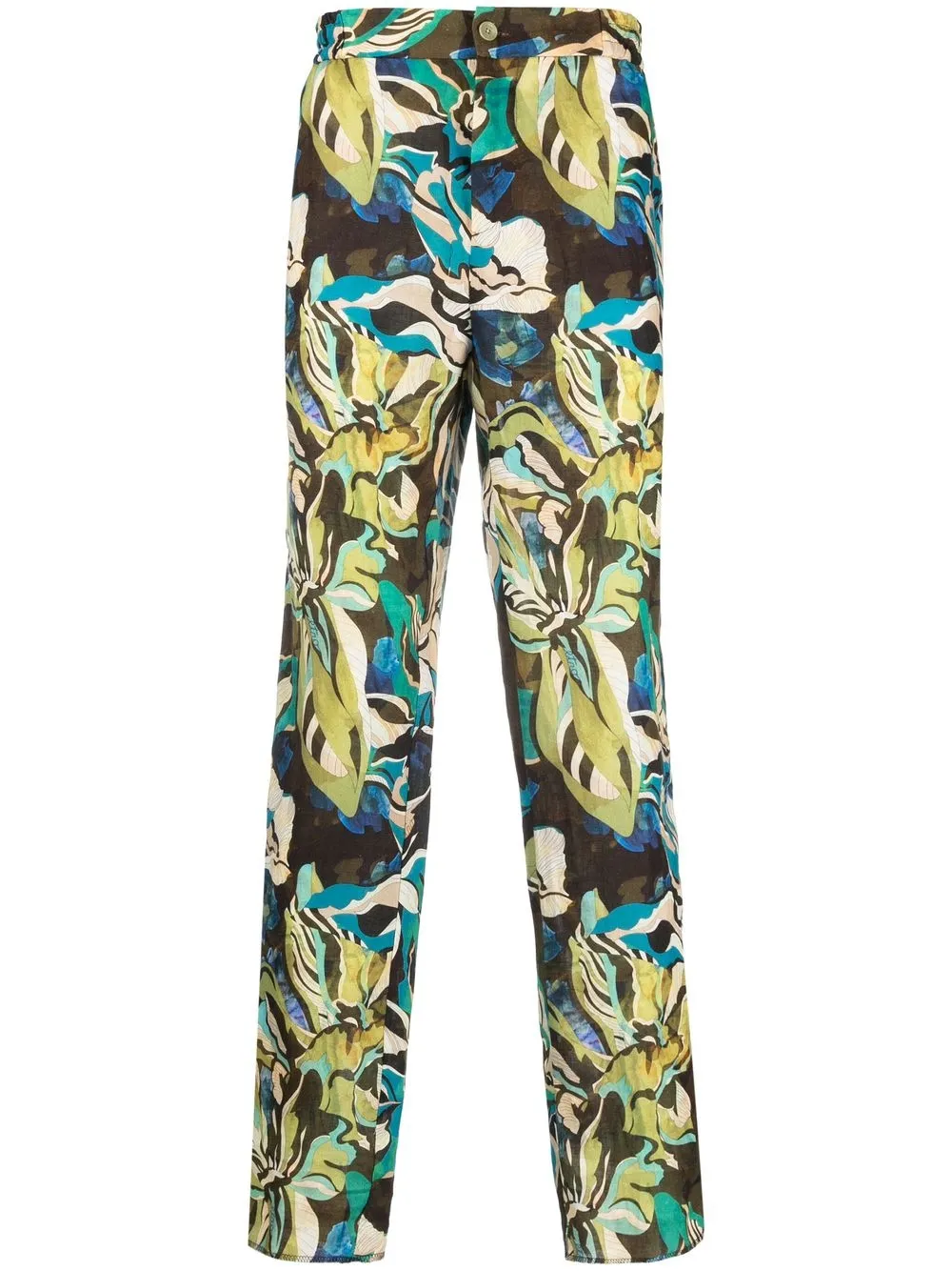 

ETRO floral print straight leg trousers - Brown