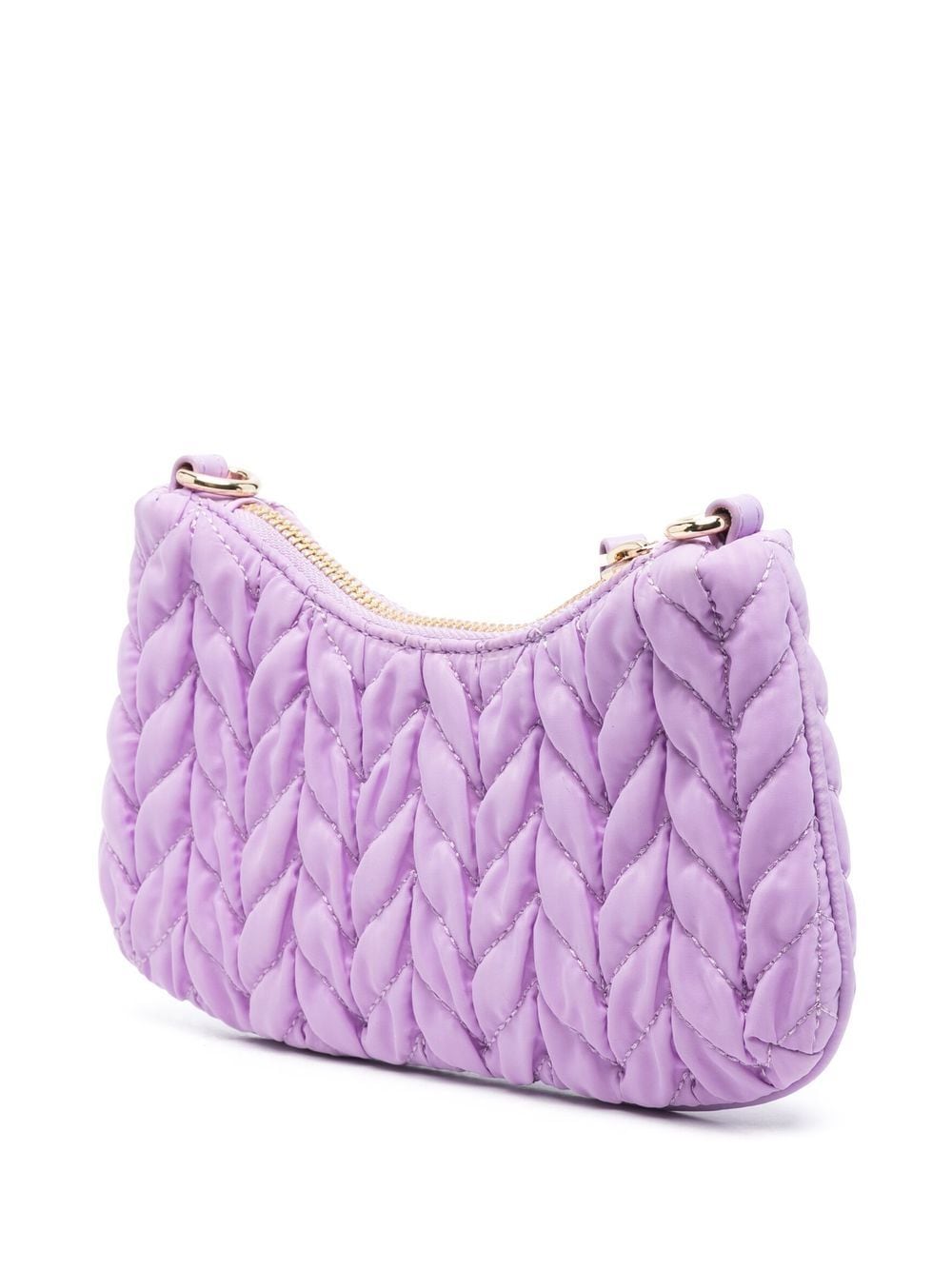 Shop Versace Jeans Couture Matelassé Mini Bag In Purple
