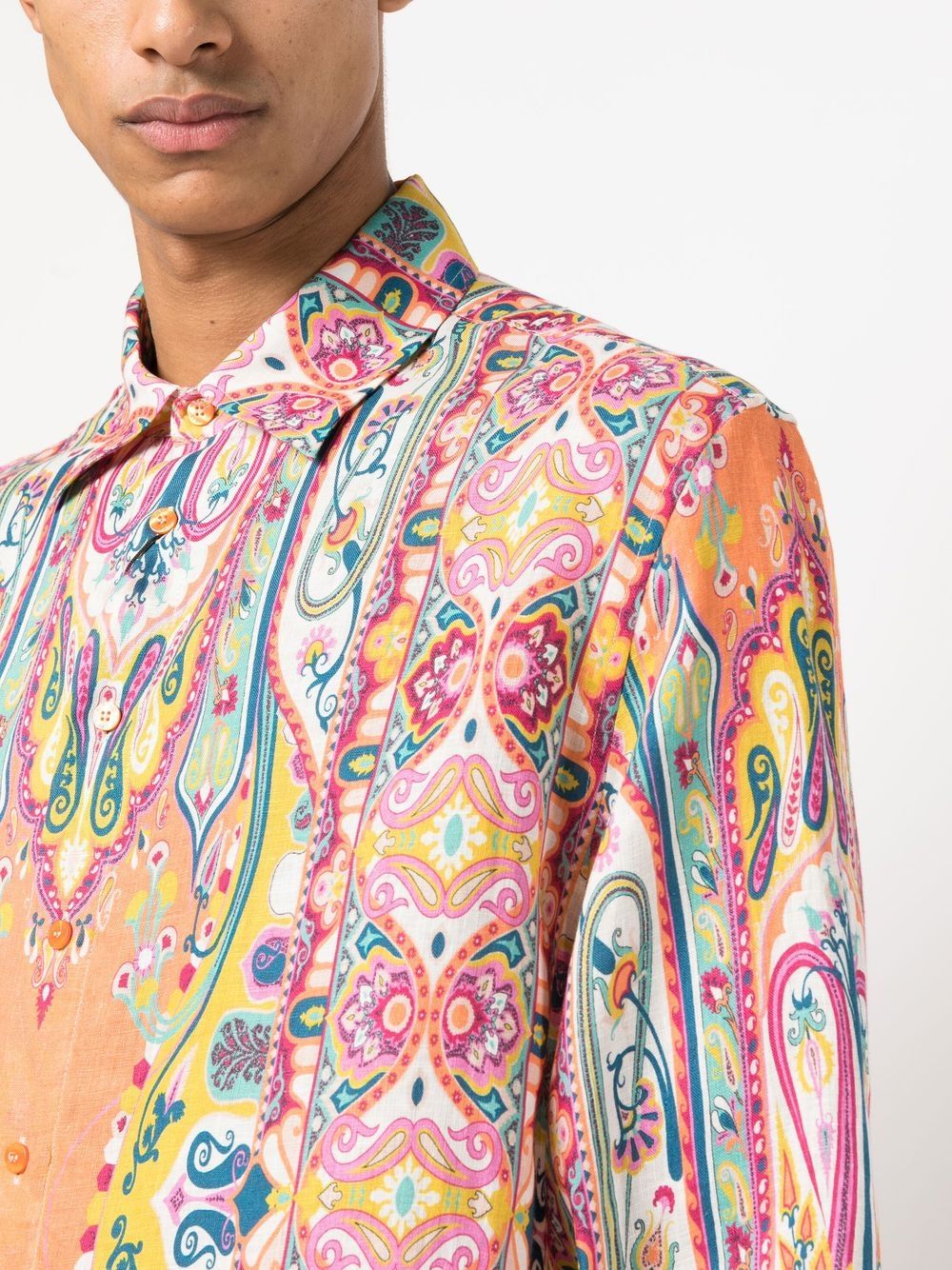 Etro Paisley Print Linen Shirt Farfetch