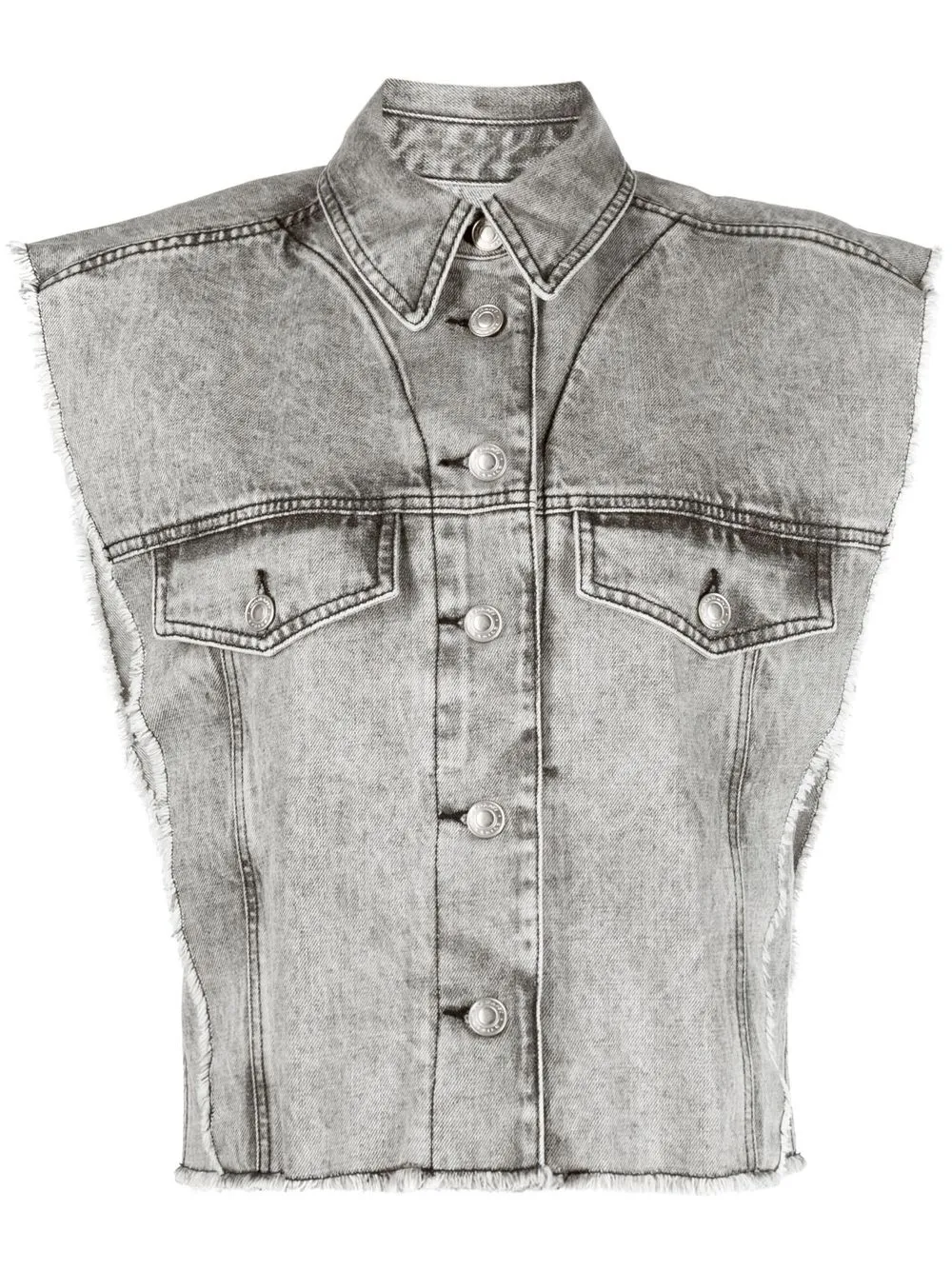 

Isabel Marant Étoile sleeveless denim jacket - Grey