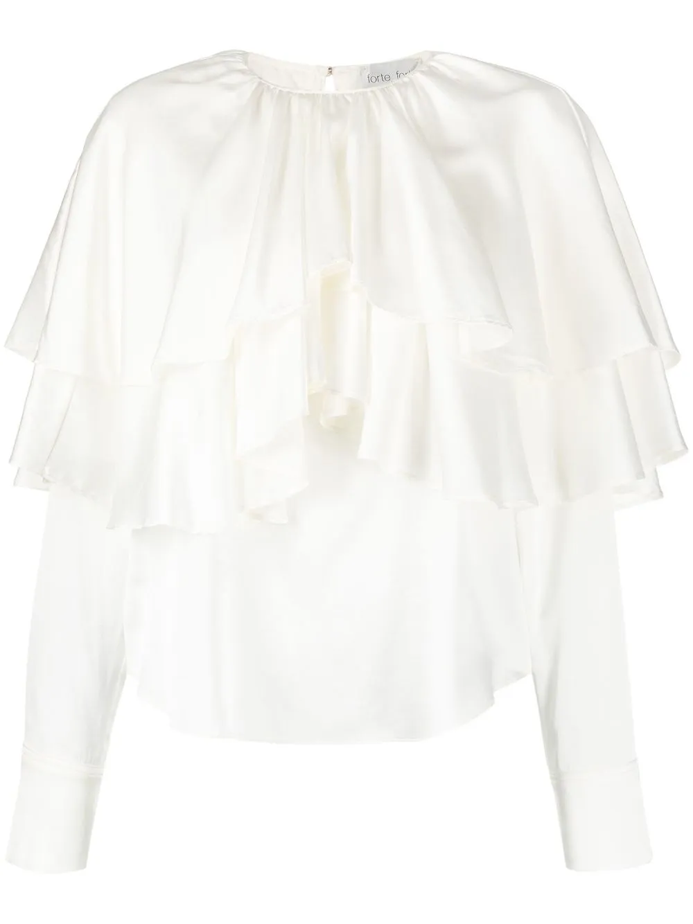 

Forte Forte layered long-sleeve satin blouse - Neutrals