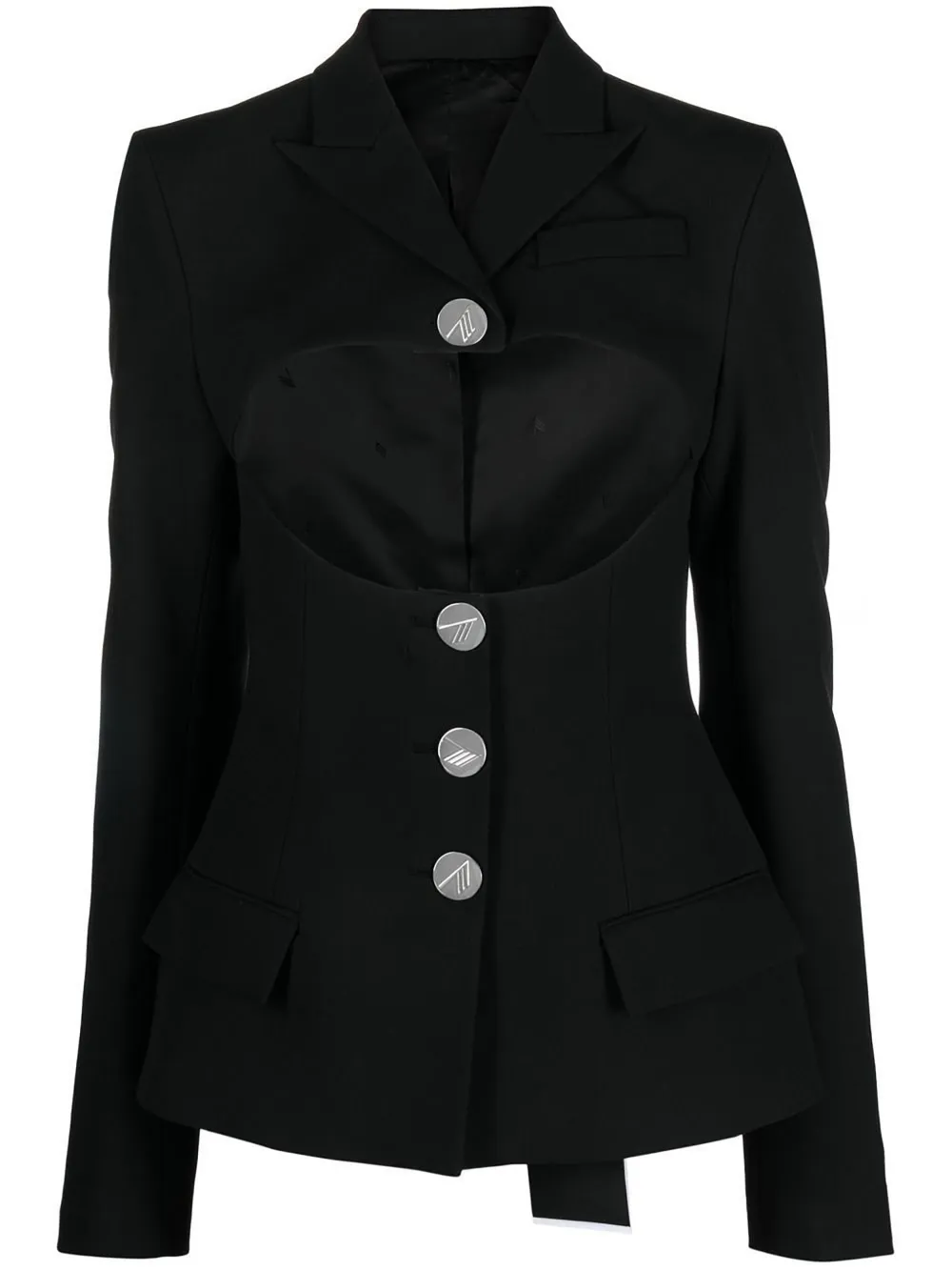 Attico Gwenda Single-breasted Blazer In Black