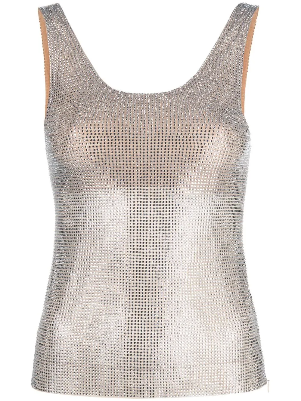 

Giuseppe Di Morabito rhinestone scoop-neck top - Neutrals