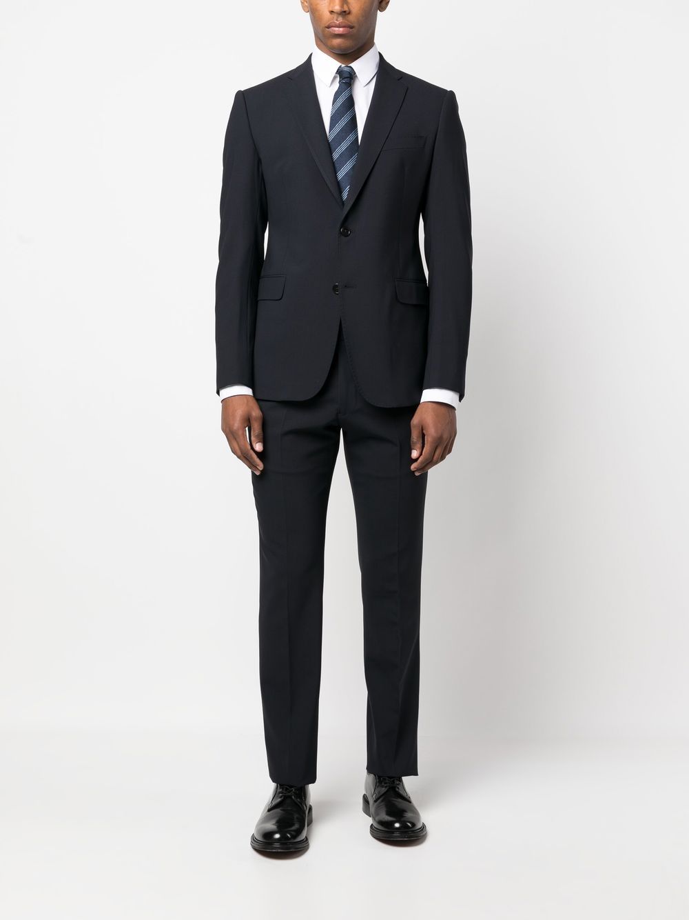 Emporio Armani single-breasted two-piece suit - Blauw