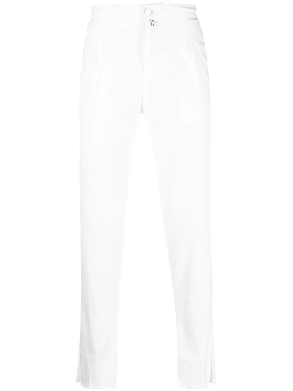 

Kiton mid-rise lyocell-blend trousers - White