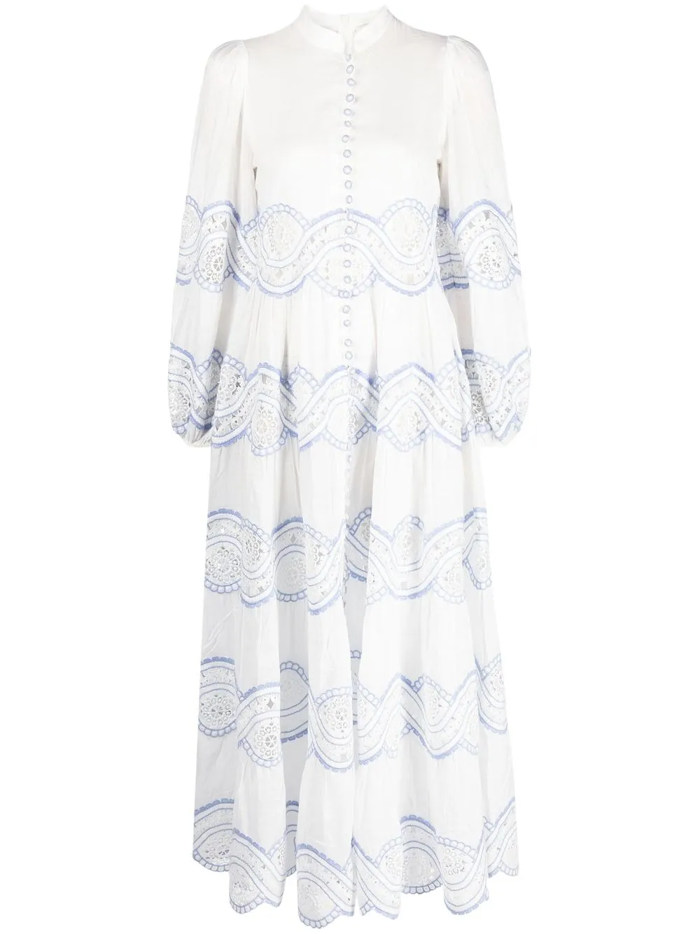 

ZIMMERMANN Cira tiered trimmed dress - White