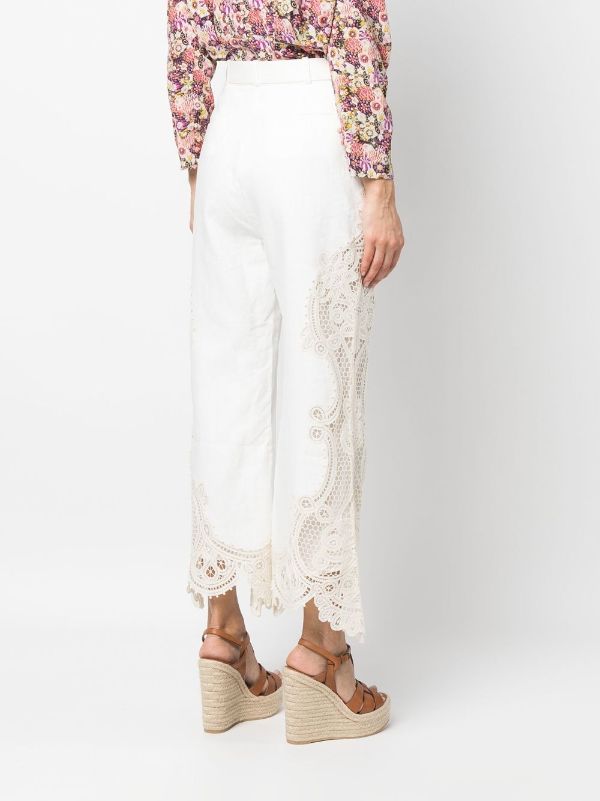 White 2024 embroidered trousers