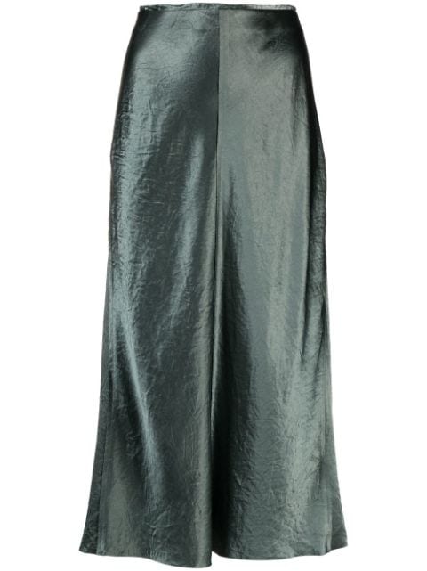 Vince - satin-finish midi skirt