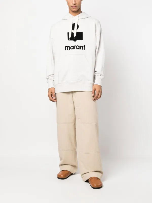 MARANT Miley logo-print Hoodie | Neutrals | FARFETCH ID